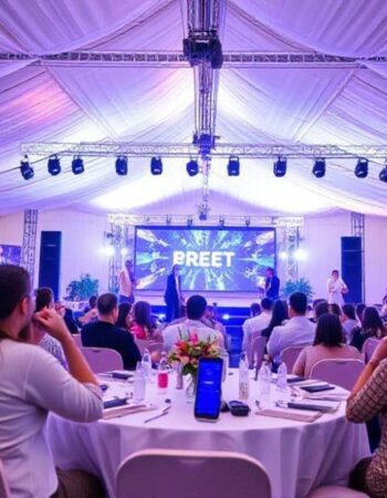 Event marketing strategy with professional venue setup