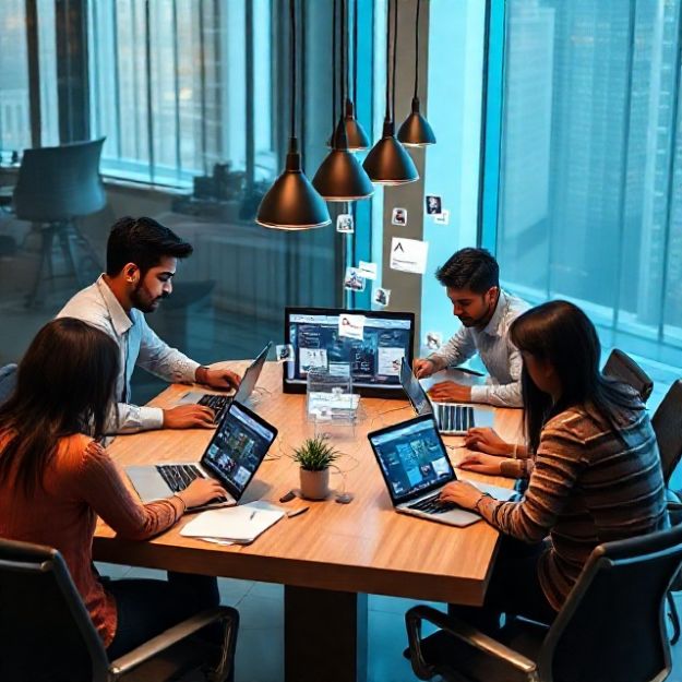 Team crafting sleek, user-friendly websites with cutting-edge technology