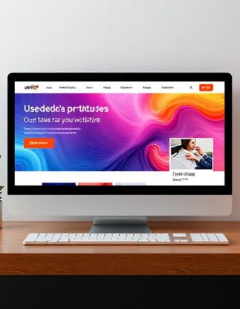 Modern computer screen displaying a responsive business website